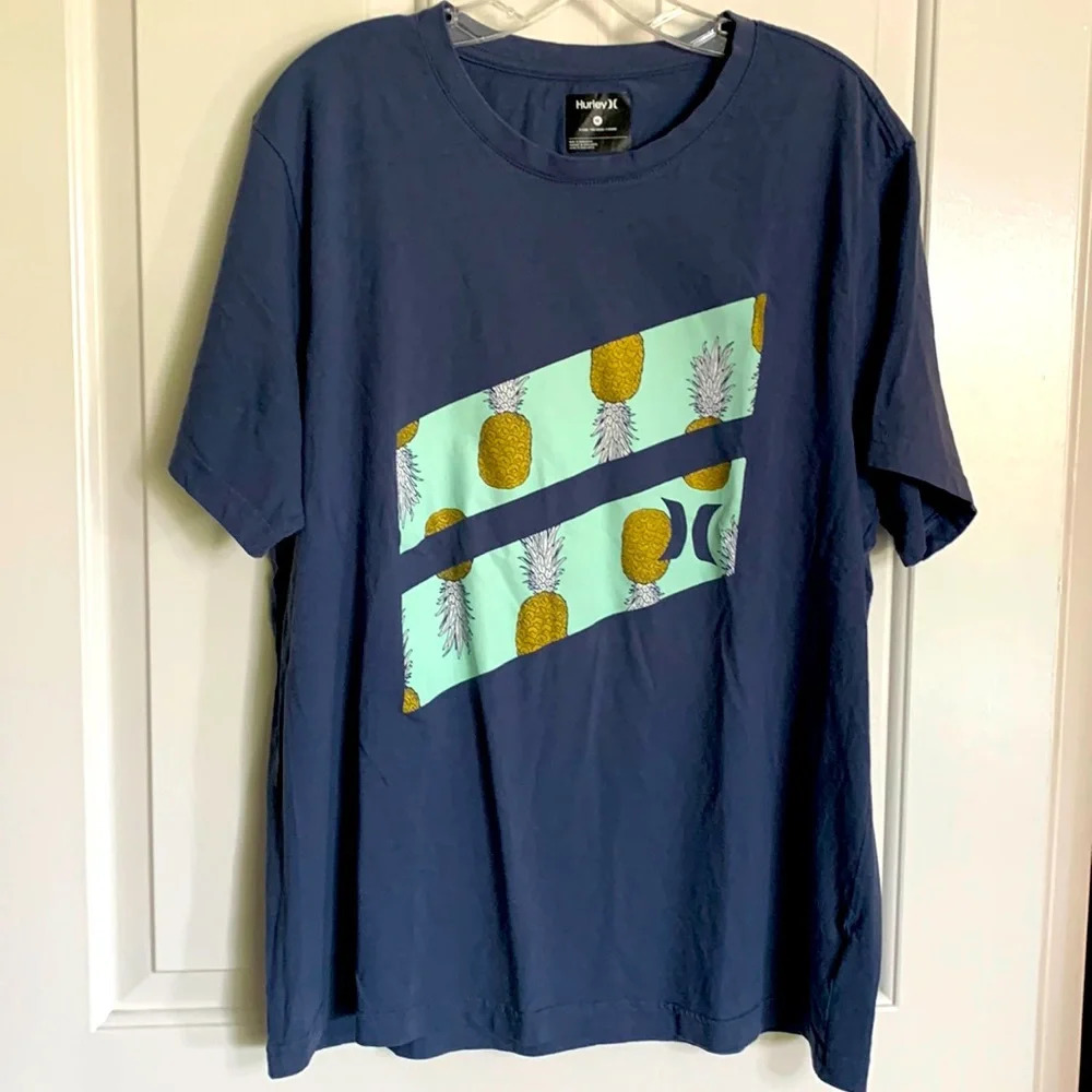 EUC MENS HURLEY GRAPHIC TSHIRT COTTON SIZE XL IN BLUE